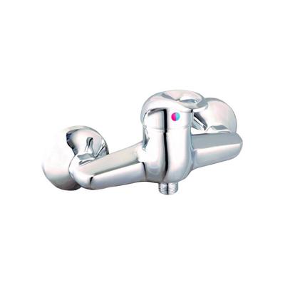 CALVINO ééngreepsmengkraan douche, chroom keramische schijven geluidsarme, verwisselbare 40 mm cartouche Eco-Click functie en kinderbeveiliging ½" (Ø ca. 1,9 cm) verbinding voor doucheslang