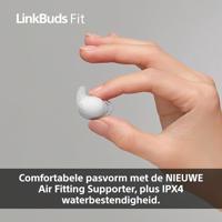 Sony LinkBuds Fit - Draadloze Noise Cancelling oordopjes - de hele dag comfortabel, Hi-Res audio, omgevingsgeluidmodus, 21 uur batterijduur, multipoint-verbinding, werkt met iOS en Android - Wit - thumbnail
