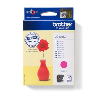 Brother inktcartridge, 300 pagina&apos;s, OEM LC-121M, magenta