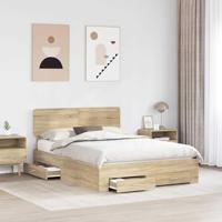 Bedframe met hoofdeinde Sonoma Eiken 140 x 200 cm Bewerkt hout - thumbnail