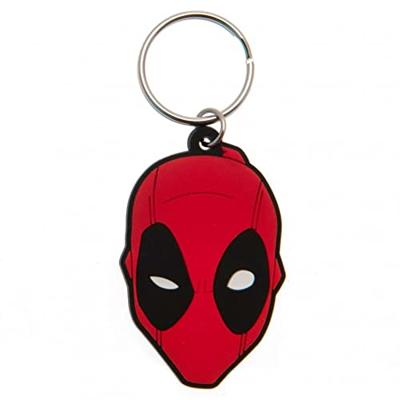Marvel Comics Rubber Keychain Deadpool Face 6 cm