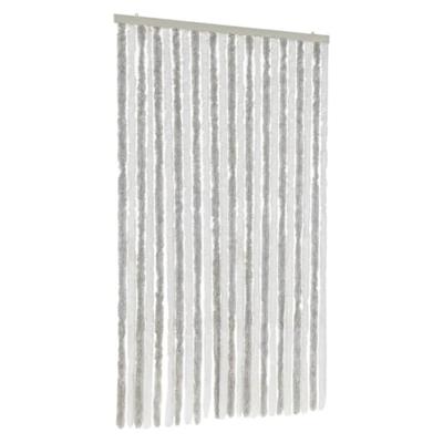 VidaXL Vliegengordijn 100x220 cm chenille lichtgrijs en wit VidaXL Vliegengordijn 100x220 cm chenille lichtgrijs en wit