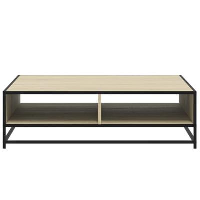 Salontafel 100x100x30 cm bewerkt hout en metaal sonoma eiken