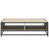 Salontafel 100x100x30 cm bewerkt hout en metaal sonoma eiken - thumbnail