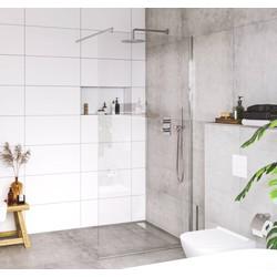 Saqu Solo inloopdouche incl. antikalk 110x200cm nanoglas/aluminium