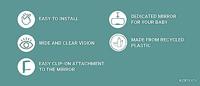 Spiegel voor achteruitkijkspiegel, EZIMOOV EZI Spiegel Clip zwart - thumbnail