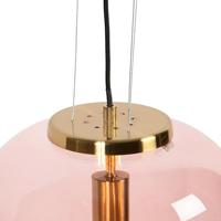 QAZQA Art Deco hanglamp messing met roze glas - Bliss - thumbnail