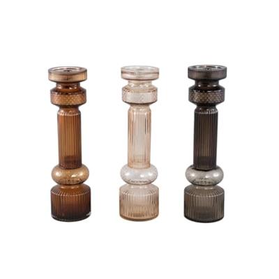 PTMD Kandelaar Fadri - 11x11x43 cm - Glas - Brons