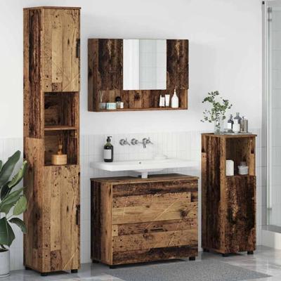 Badkamermeubelset 4 pcs Oud hout 30 x 35 x 192 cm Bewerkt hout