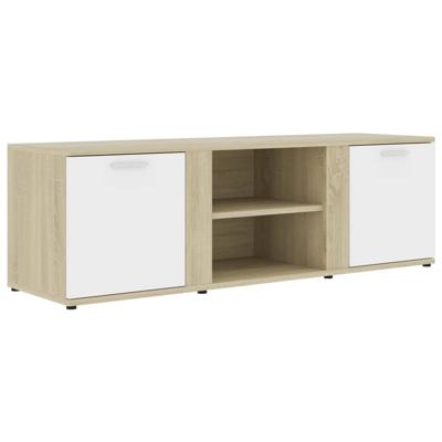 vidaXL Tv-meubel 120x34x37 cm spaanplaat wit en sonoma eikenkleurig vidaXL Tv-meubel 120x34x37 cm spaanplaat wit en sonoma eikenkleurig