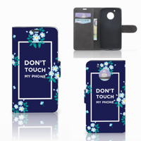 Motorola Moto G5 Portemonnee Hoesje Flowers Blue DTMP - thumbnail