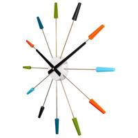 Stille wandklok - Vintage - 58 cm - Roestvrij staal - 'Plug Inn' - thumbnail