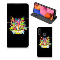 Samsung Galaxy A20s Magnet Case Cat Color - thumbnail