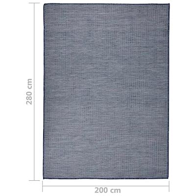 Buitenkleed platgeweven 200x280 cm blauw