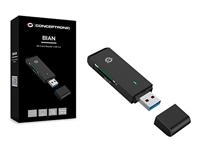 Conceptronic BIAN02B geheugenkaartlezer USB 3.2 Gen 1 (3.1 Gen 1) Type-A Zwart - thumbnail