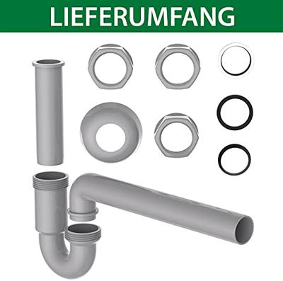 Kirchhoff ECO-SAVE kunststof sifon grijs, 1 1/4" x 32 mm - 98801049