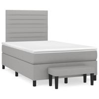 Boxspring met matras stof lichtgrijs 120x190 cm - thumbnail