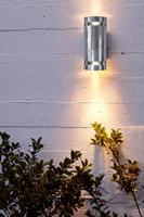 Buitenlamp voordeur gegalvaniseerd zilver &apos;Ran&apos; 2X GU10 15 jaar roest garantie 25 cm - thumbnail