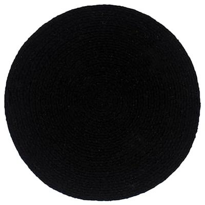 VidaXL Placemats 4 st rond 38 cm katoen effen zwart