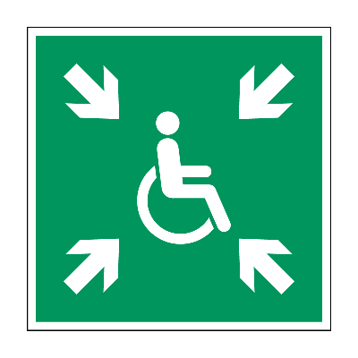 Invalide verzamelplaats - 200 x 200 mm - Kunststof bord Invalide verzamelplaats - 200 x 200 mm - Kunststof bord