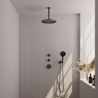 BRAUER Gunmetal Edition thermostatische inbouw regendouche SET 12 met 30 cm douchekop en plafondarm en 3-standen handdouche en doucheslang en wandaansluitbocht gunmetal geborsteld PVD - thumbnail