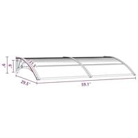 Deurluifel 150x80 cm polycarbonaat grijs - thumbnail