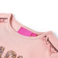 Kindershirt met lange mouwen met woord in glitters 92 lichtroze - thumbnail