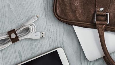 DuraTek Plus Lightning/USB-A-kabel met leren bandje