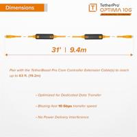 Tether Tools TetherPro Optima 10G USB-C, 31&apos; (9.4m), straight orange - thumbnail