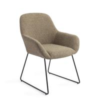 Jesper Home Eetkamerstoel 'Kushi' Slide Black, kleur Moss Meadow - thumbnail