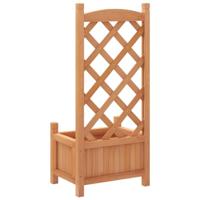 VidaXL Plantenbak met latwerk massief vurenhout bruin - thumbnail