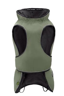 HUNTER Hondenjas Uppsala, kleur: kaki, 2-in-1 ontwerp met uitneembare binnenvoering, waterafstotend, reflecterende biezen, gesloten buikzijde, optimale pasvorm, maat: 25