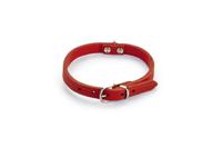 Beeztees - Halsband Hond - Leer - Rood - 27-33 cm x 12 mm - thumbnail