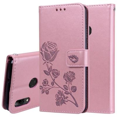 Rose reliëf horizontale Flip PU lederen draagtas voor Huawei P Smart 2019 met houder & kaartsleuven & portemonnee (Rose goud) Rose reliëf horizontale Flip PU lederen draagtas voor Huawei P Smart 2019 met houder & kaartsleuven & portemonnee (Rose goud)