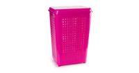 Grote wasmand/opberg mand met deksel 50 liter in het fuchsia roze - Wasmanden - thumbnail