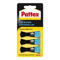 Secondelijm Pattex Classic mini trio tube 3x1gram op blister - thumbnail