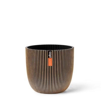 Capi 'made with' groove bol bloempot 29x27 cm zwart goud