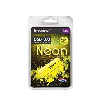 Integral Neon USB 3.0 stick, 32 GB, geel