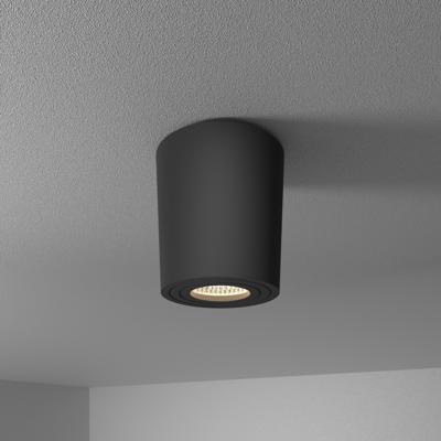 Paxton LED Opbouwspot - 4 Watt 345 Lumen - 4000K neutraal wit - GU10 - Badkamer Opbouwspot - Kantelbaar - Dimbaar - IP64 Waterdicht - Rond - Voor binnen en buitengebruik - Zwart