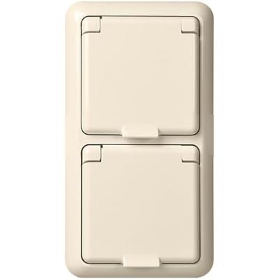 ELSO-stekkerdoos 225414 2-voudig 16A FASHION IP44 zuiver wit Wandcontactdoos dubbel Fashion IP44 Meerdere kleuren 1 stuk(s)