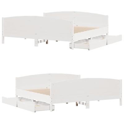 Bedframe zonder matras massief grenenhout wit 200x200 cm