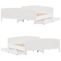 Bedframe zonder matras massief grenenhout wit 200x200 cm - thumbnail