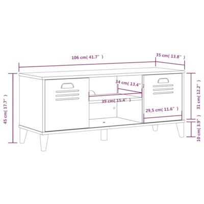 VidaXL Schoenenbank viken 106x35x45 cm bewerkt hout antracietgrijs VidaXL Schoenenbank viken 106x35x45 cm bewerkt hout antracietgrijs