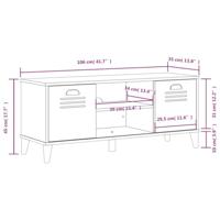 Schoenenbank VIKEN 106x35x45 cm bewerkt hout antracietgrijs - thumbnail