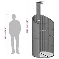 VidaXL Buitendouche 100x100x241,5 cm poly rattan en acaciahout zwart - thumbnail