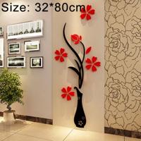 Creatieve vaas 3D acryl stereo muur stickers TV achtergrond muur corridor Home Decoratie grootte: 32x80x4cm - thumbnail