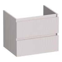 Brauer Joy Wavy - Onderkast - 60 cm - met 2 Softclose Lades Greeploos en 1 Sifon Uitsparing - Mat Zand - thumbnail