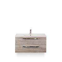 Seville Badmeubelset 100 cm - Craft Oak - Keramische Wastafel Wit Enjoy - thumbnail