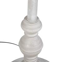 QAZQA Landelijke vloerlamp grijs met witte plissé kap - Classico - thumbnail