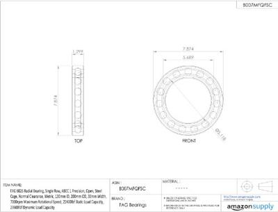 FAG 6026 Groefkogellager, enkele rij Boordiameter 130 mm Buitendiameter 200 mm Toerental (max.) 7000 omw/min